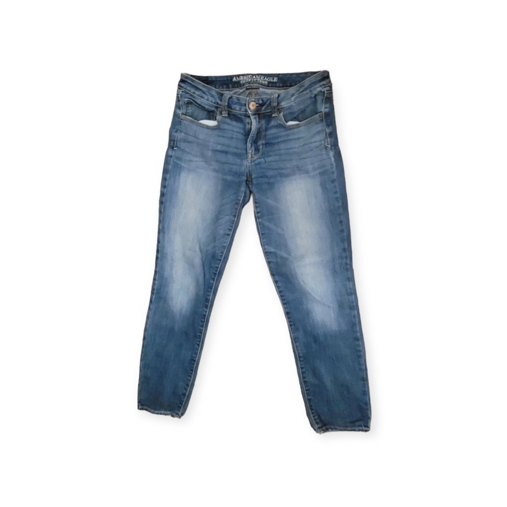 American Eagle Outfitters denim jeans super stretch Size 000 R distress